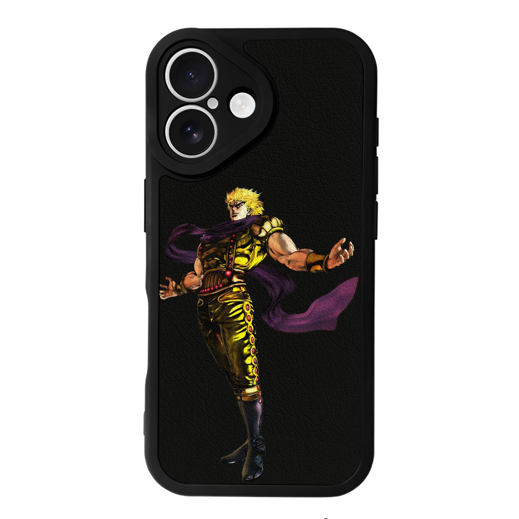 （画像用） ジョジョの奇妙な冒険 ディオ?ブランドー JoJo's Bizarre Adventure Dio Brando 【iPhone 16シリーズ対応】シリコンスマホケース（レザー調） 材質：シリコン